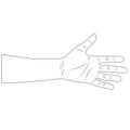 Male white wrist. isolated outline illustration