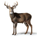 A male whitetail buck isolated on white background Royalty Free Stock Photo