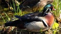 Male Wood Duck or Carolina Duck Aix sponsa Royalty Free Stock Photo