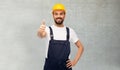 Male worker or builder showing thumbs up Royalty Free Stock Photo