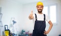 Male worker or builder showing thumbs up Royalty Free Stock Photo
