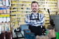 Male worker preparing his instruments for repairing Royalty Free Stock Photo