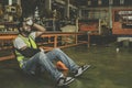 Male workers insured against work accidents that occur in factories.