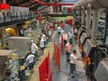 Male workers working on making glass at Riedel in Kufstein, Austria