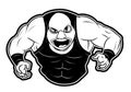 Male Wrestler Athlete Black and White Illustration