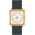 Male wrist watch with square analog dial vector isolated Royalty Free Stock Photo