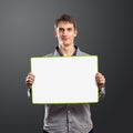 Male with write board in his hands Royalty Free Stock Photo