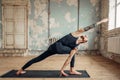 Male yoga doing flexibility exercise