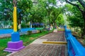 Malecon, embankment or esplanade along a waterfront of Laguna de Masaya lake in Masaya, Nicarag