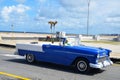 Malecon in Havana with American car, Cuba Royalty Free Stock Photo