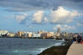 Malecon in Havana with tourists, Cuba