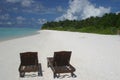 Maledives Beach Lounges Royalty Free Stock Photo