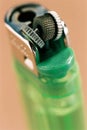 Malfunctioning Green Used Lighter Royalty Free Stock Photo