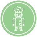 malfunctioning robot circular icon Royalty Free Stock Photo