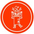 malfunctioning robot circular icon Royalty Free Stock Photo