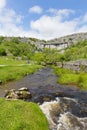 Malham Cove Yorkshire Dales National Park UK popular visitor attraction Royalty Free Stock Photo