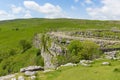 Malham Cove Yorkshire Dales National Park UK rocky top of the cliff at the popular tourist attraction Royalty Free Stock Photo