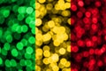 Mali abstract blurry bokeh flag. Christmas, New Year and National day concept flag