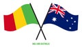 Mali and Australia Flags Crossed And Waving Flat Style. Official Proportion. Correct Colors Royalty Free Stock Photo
