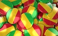 Mali Badges Background - Pile of Malian Flag Buttons.