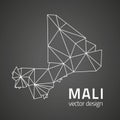 Mali black contour triangle vector map
