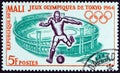 MALI - CIRCA 1964: A stamp printed in Mali from the `Olympic Games, Tokyo` issue shows football, circa 1964.