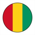 Mali circle vector flag with green, yellow, and red vertical stripes for African push button concepts. Royalty Free Stock Photo