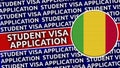 Mali Circular Flag with Student Visa Application Titles