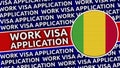 Mali Circular Flag with Work Visa Application Titles