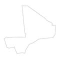 Mali dotted outline vector map