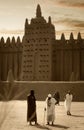 Mali, Djenne - January 25, 1992: Mosques built entirely of clay