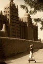 Mali, Djenne - January 25, 1992: Mosques built entirely of clay