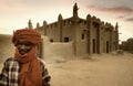 Mali, Djenne - January 25, 1992: Mosques built entirely of clay
