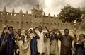 Mali, Djenne - January 25, 1992: Mosques built entirely of clay