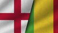 Mali and England Realistic Two Flags Together