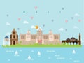 Mali Famous Landmarks Infographic Templates for Traveling Minimal Style and Icon, Symbol Set Vector.