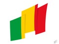 Mali flag in an abstract ripped design. Modern design of the Mali flag
