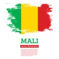 Mali Flag with Brush Strokes. Independence Day