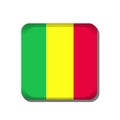 Mali flag button icon isolated on white background