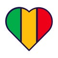 Mali Flag Festive Patriot Heart Outline Icon