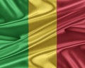 Mali flag with a glossy silk texture.