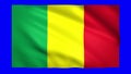 Mali flag on green screen for chroma key