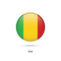 Mali flag - round glossy button