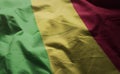 Mali Flag Rumpled Close Up