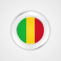 Mali flag in glossy icon.