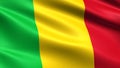 Mali flag, with waving fabric texture Royalty Free Stock Photo