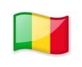 Mali flag - Wavy flag bright glossy icon