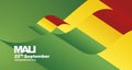 Mali Independence Day flag ribbon landscape background