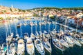 Mali Losinj sailing harbor aerial view Royalty Free Stock Photo