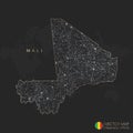 Mali map abstract geometric mesh polygonal light concept